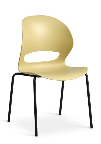 Linea spisebordsstol - sennepsgul PVC og sort metal