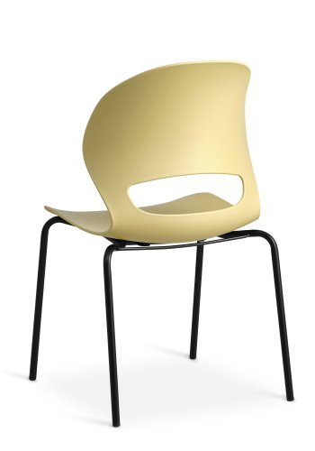 Linea spisebordsstol - sennepsgul PVC og sort metal