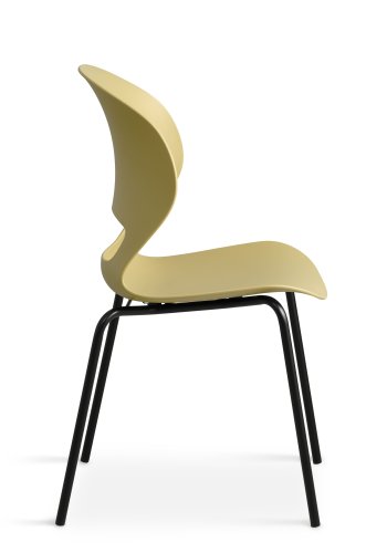 Linea spisebordsstol - sennepsgul PVC og sort metal