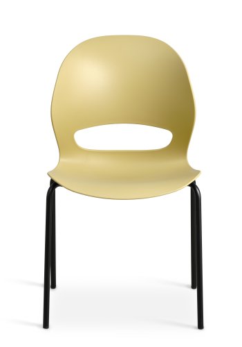 Linea spisebordsstol - sennepsgul PVC og sort metal