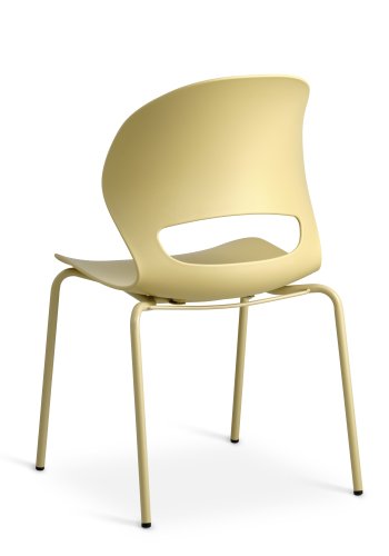 Linea spisebordsstol - sennepsgul PVC og sennepsgul metal