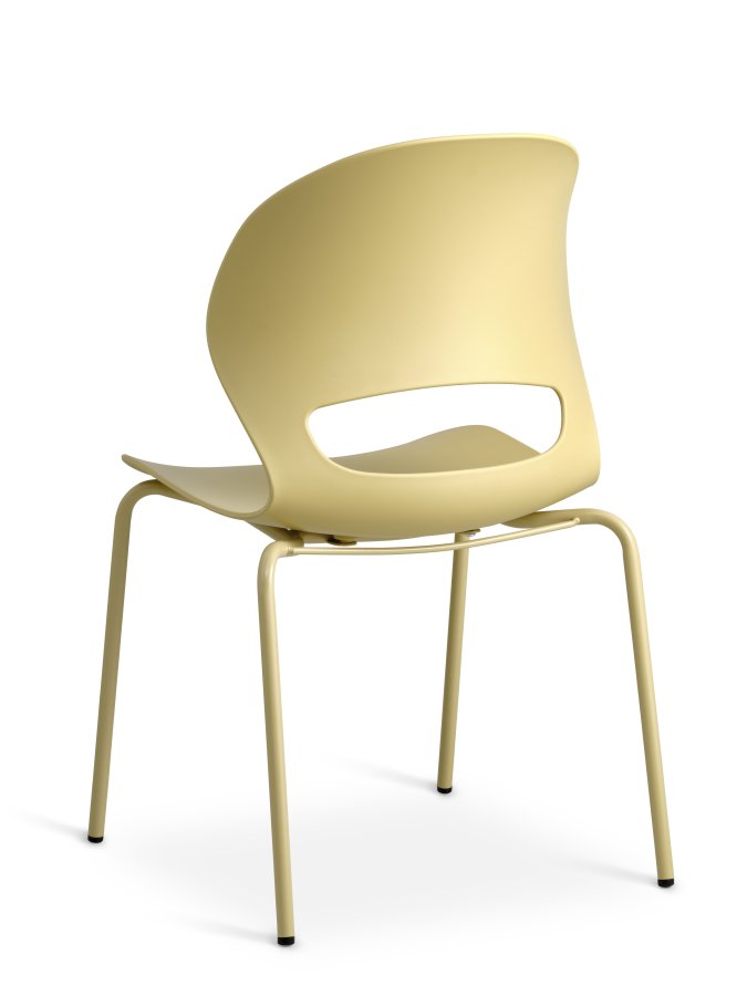 Linea spisebordsstol - sennepsgul PVC og sennepsgul metal