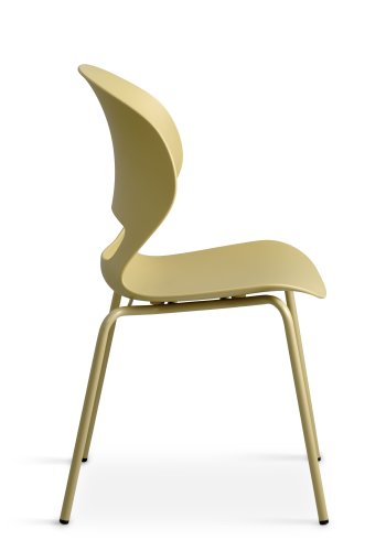 Linea spisebordsstol - sennepsgul PVC og sennepsgul metal