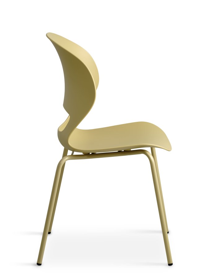 Linea spisebordsstol - sennepsgul PVC og sennepsgul metal