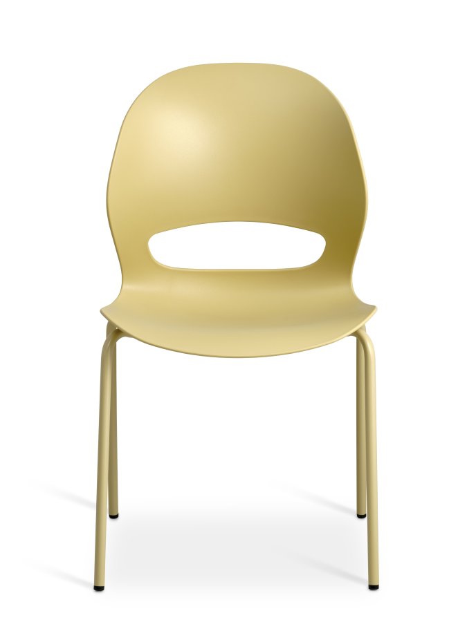 Linea spisebordsstol - sennepsgul PVC og sennepsgul metal