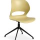 Linea spisebordsstol, m. drejefunktion - sennepsgul PVC og sort metal