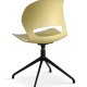 Linea spisebordsstol, m. drejefunktion - sennepsgul PVC og sort metal