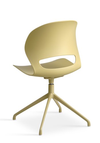 Linea spisebordsstol, m. drejefunktion - sennepsgul PVC og sennepsgul metal