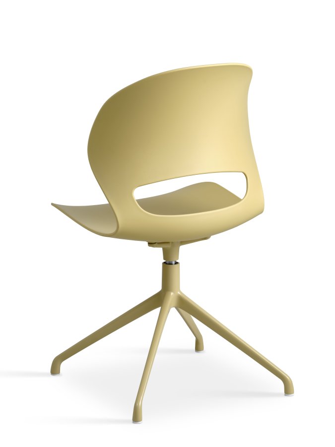 Linea spisebordsstol, m. drejefunktion - sennepsgul PVC og sennepsgul metal