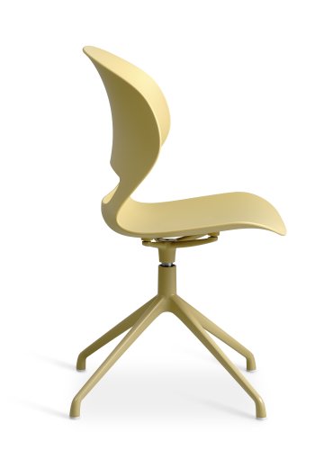 Linea spisebordsstol, m. drejefunktion - sennepsgul PVC og sennepsgul metal