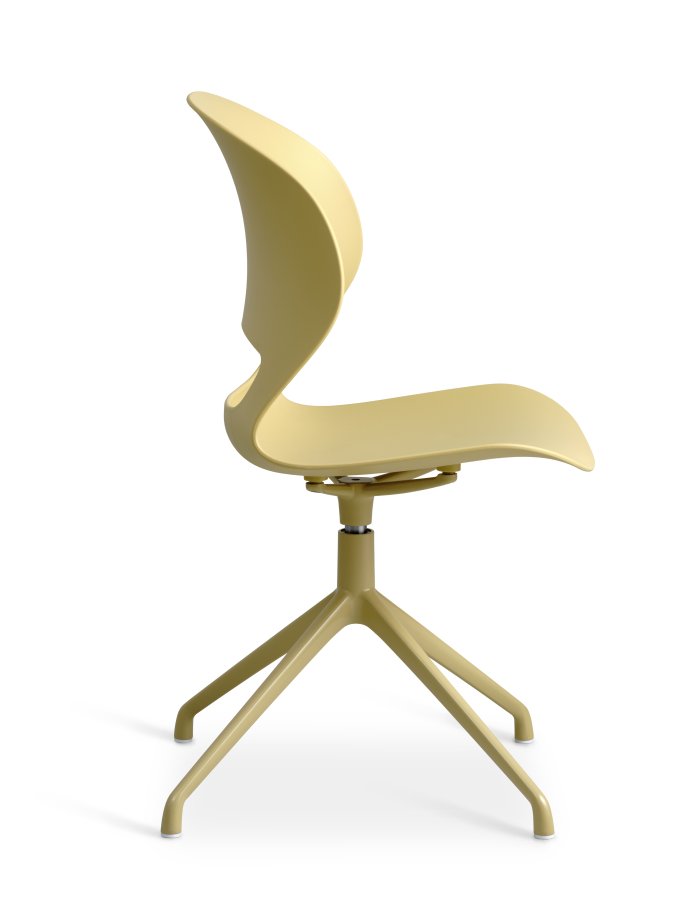 Linea spisebordsstol, m. drejefunktion - sennepsgul PVC og sennepsgul metal