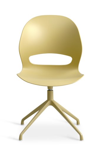 Linea spisebordsstol, m. drejefunktion - sennepsgul PVC og sennepsgul metal
