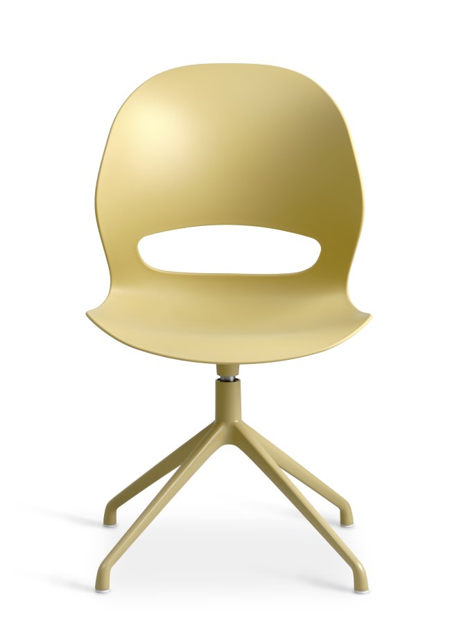 Linea spisebordsstol, m. drejefunktion - sennepsgul PVC og sennepsgul metal