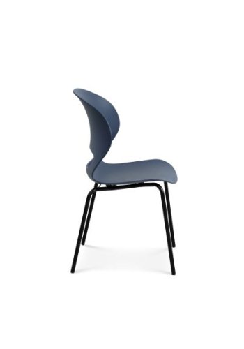 Linea spisebordsstol - denim bl polypropylen og sort metal