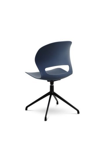 Linea spisebordsstol, m. drejefunktion og returdrej - denim bl polypropylen og sort metal