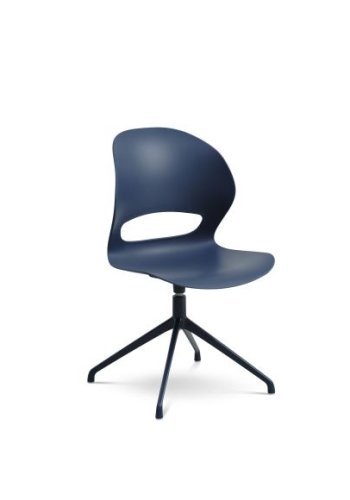 Linea spisebordsstol, m. drejefunktion og returdrej - denim bl polypropylen og denim bl metal