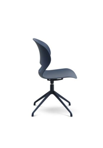 Linea spisebordsstol, m. drejefunktion og returdrej - denim bl polypropylen og denim bl metal