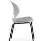 Linea spisebordsstol, m. gr stofhynde - hvid PVC og sort metal