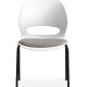 Linea spisebordsstol, m. gr stofhynde - hvid PVC og sort metal