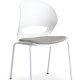 Linea spisebordsstol, m. gr stofhynde - hvid PVC og hvid metal