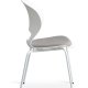 Linea spisebordsstol, m. gr stofhynde - hvid PVC og hvid metal