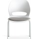 Linea spisebordsstol, m. gr stofhynde - hvid PVC og hvid metal
