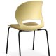 Linea spisebordsstol, m. sennepsgul stofhynde - sennepsgul PVC og sort metal