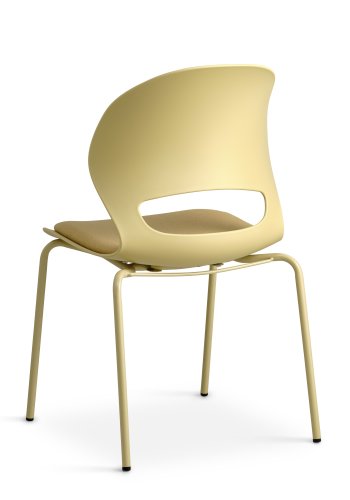 Linea spisebordsstol, m. sennepsgul stofhynde - sennepsgul PVC og sennepsgul metal