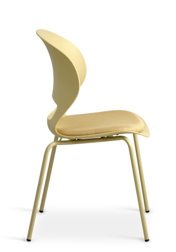 Linea spisebordsstol, m. sennepsgul stofhynde - sennepsgul PVC og sennepsgul metal