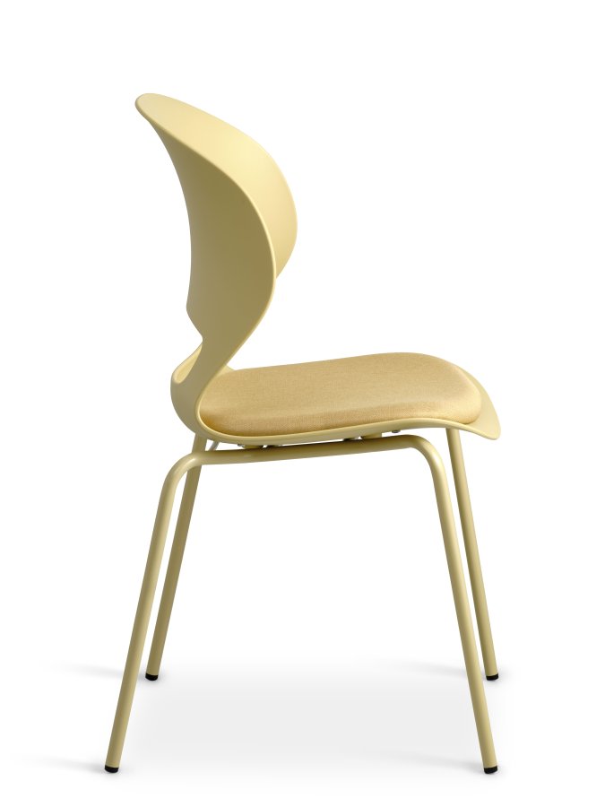Linea spisebordsstol, m. sennepsgul stofhynde - sennepsgul PVC og sennepsgul metal