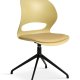 Linea spisebordsstol, m. drejefunktion og sennepsgul stofhynde - sennepsgul PVC og sort metal