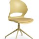 Linea spisebordsstol, m. drejefunktion og sennepsgul stofhynde - sennepsgul PVC og sennepsgul metal