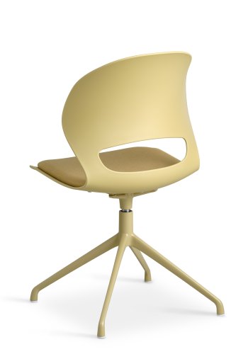 Linea spisebordsstol, m. drejefunktion og sennepsgul stofhynde - sennepsgul PVC og sennepsgul metal