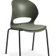 Linea spisebordsstol, m. oliven stofhynde - oliven PVC og sort metal