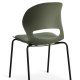 Linea spisebordsstol, m. oliven stofhynde - oliven PVC og sort metal