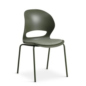 Linea spisebordsstol, m. oliven stofhynde - oliven PVC og oliven metal