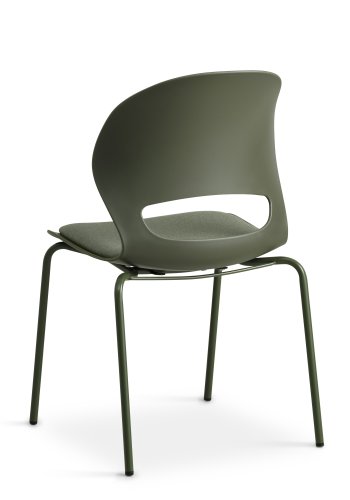 Linea spisebordsstol, m. oliven stofhynde - oliven PVC og oliven metal