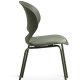 Linea spisebordsstol, m. oliven stofhynde - oliven PVC og oliven metal
