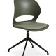 Linea spisebordsstol, m. drejefunktion og oliven stofhynde - oliven PVC og sort metal