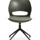 Linea spisebordsstol, m. drejefunktion og oliven stofhynde - oliven PVC og sort metal