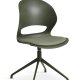 Linea spisebordsstol, m. drejefunktion og oliven stofhynde - oliven PVC og oliven metal