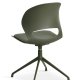 Linea spisebordsstol, m. drejefunktion og oliven stofhynde - oliven PVC og oliven metal