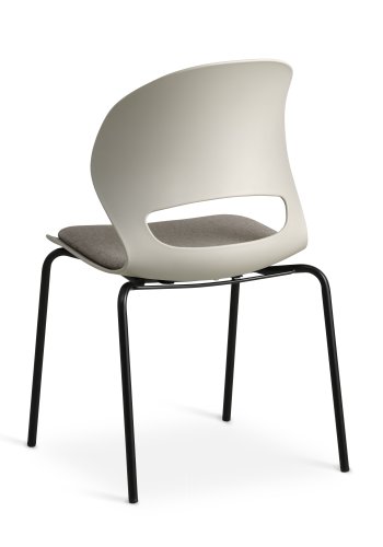 Linea spisebordsstol, m. stone stofhynde - stone PVC og sort metal