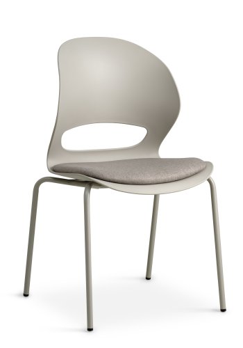 Linea spisebordsstol, m. stone stofhynde - stone PVC og stone metal