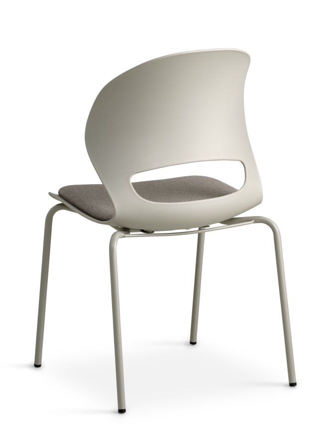 Linea spisebordsstol, m. stone stofhynde - stone PVC og stone metal