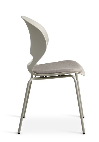 Linea spisebordsstol, m. stone stofhynde - stone PVC og stone metal