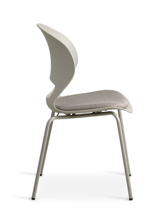 Linea spisebordsstol, m. stone stofhynde - stone PVC og stone metal