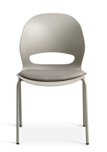 Linea spisebordsstol, m. stone stofhynde - stone PVC og stone metal