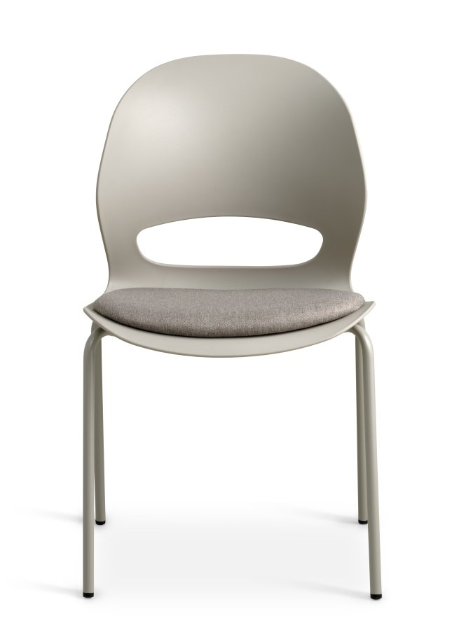 Linea spisebordsstol, m. stone stofhynde - stone PVC og stone metal