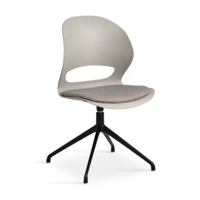 Linea spisebordsstol, m. drejefunktion og stone stofhynde - stone PVC og sort metal